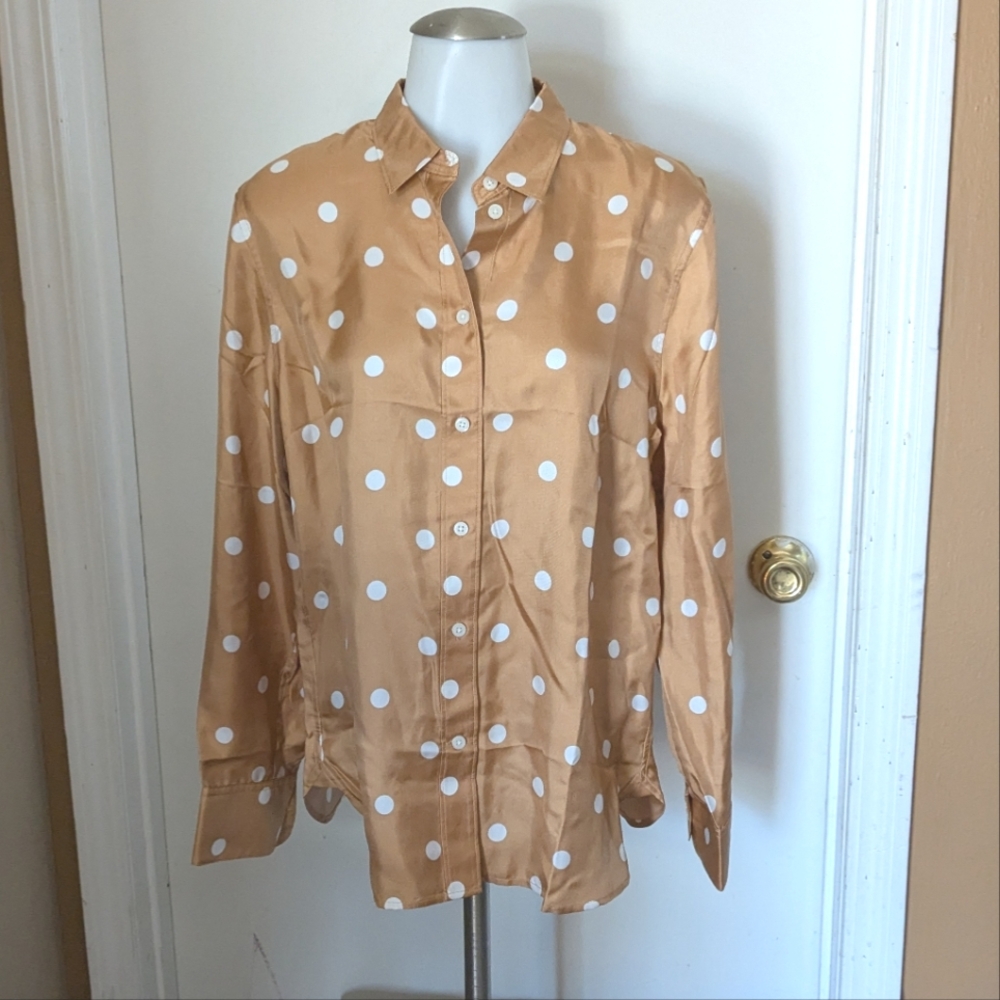 J Crew NWT Polka Dot Button-Up Shirt